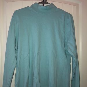 Teal turtleneck
